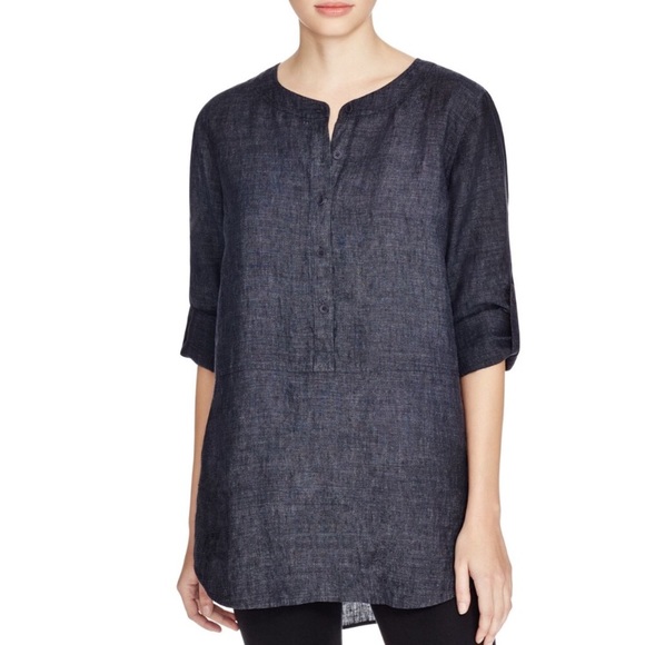Eileen Fisher Linen Tunic Top 